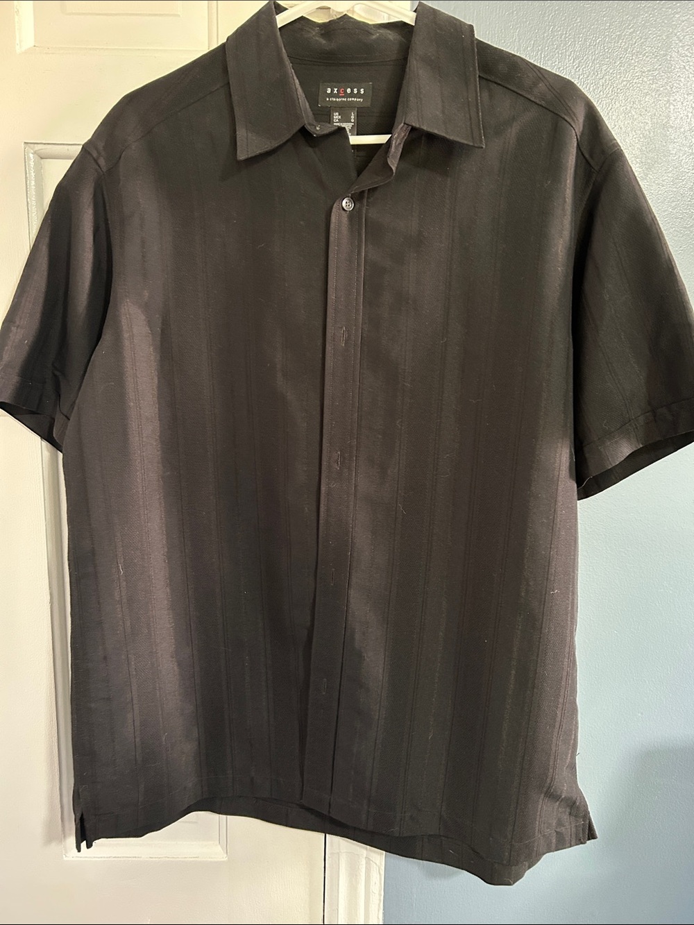 Axcess Black Short-Sleeve Button-Down Shirt